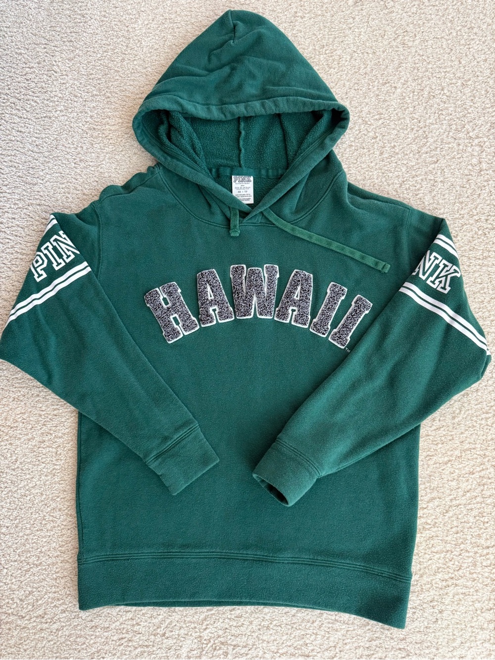 PINK Victoria's Secret Forest Green 'HAWAII' Pullover Hoodie